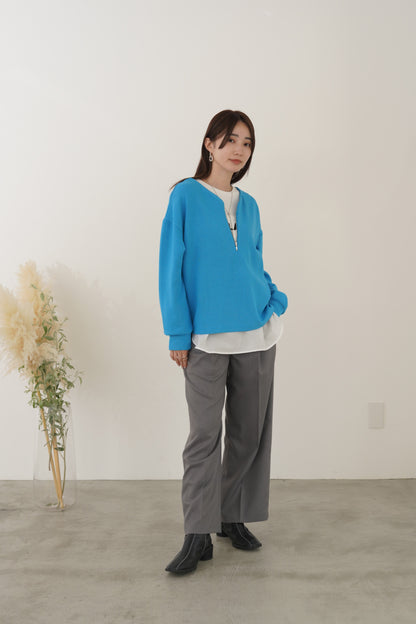 サテンドッキングL/Sカットソー　35542