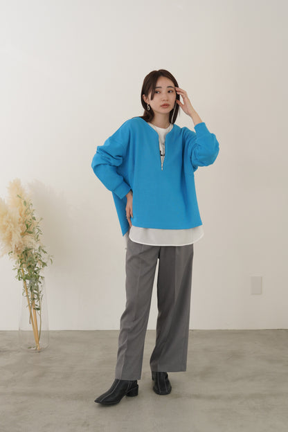 サテンドッキングL/Sカットソー　35542