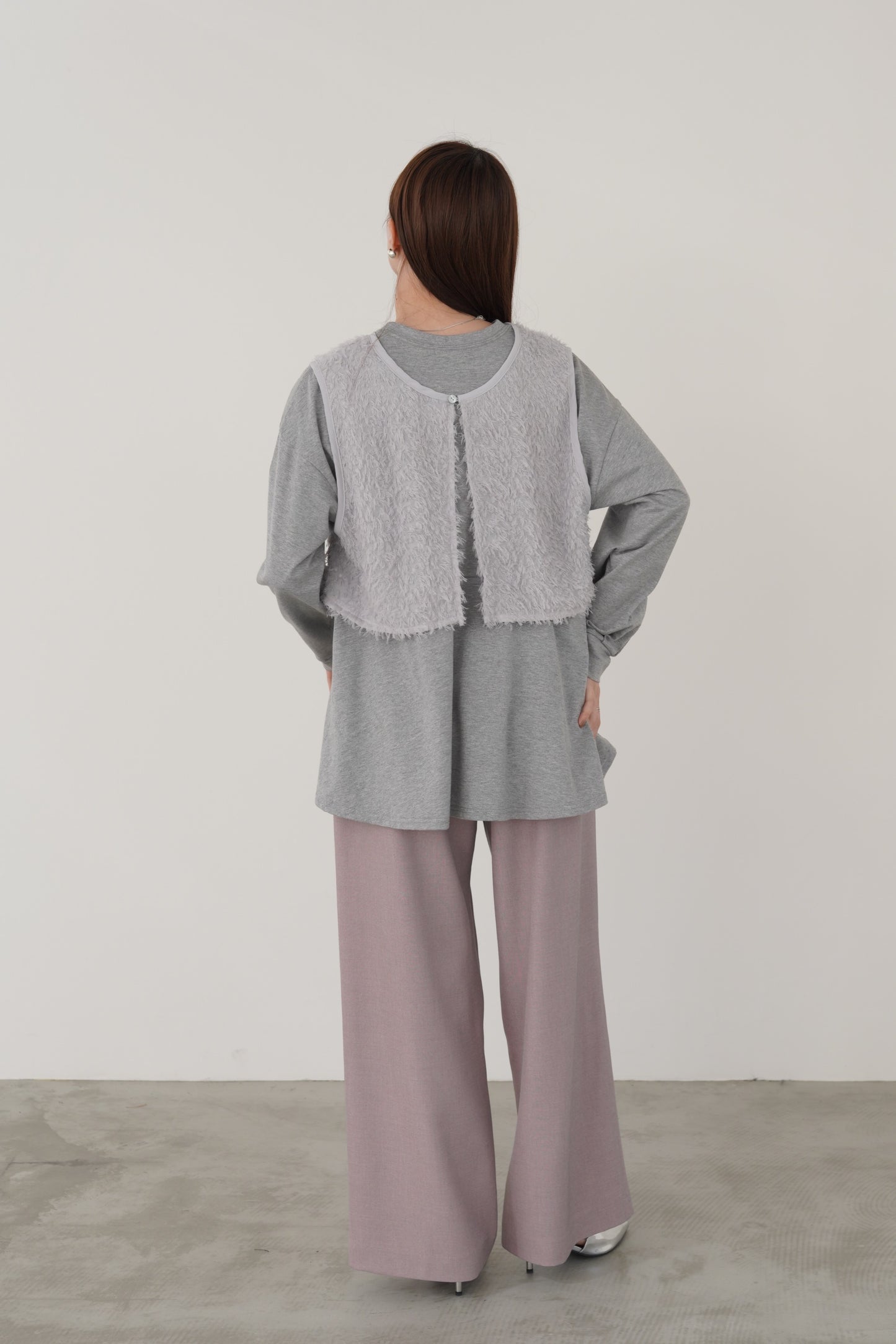 タックツイードストレートパンツ　23082