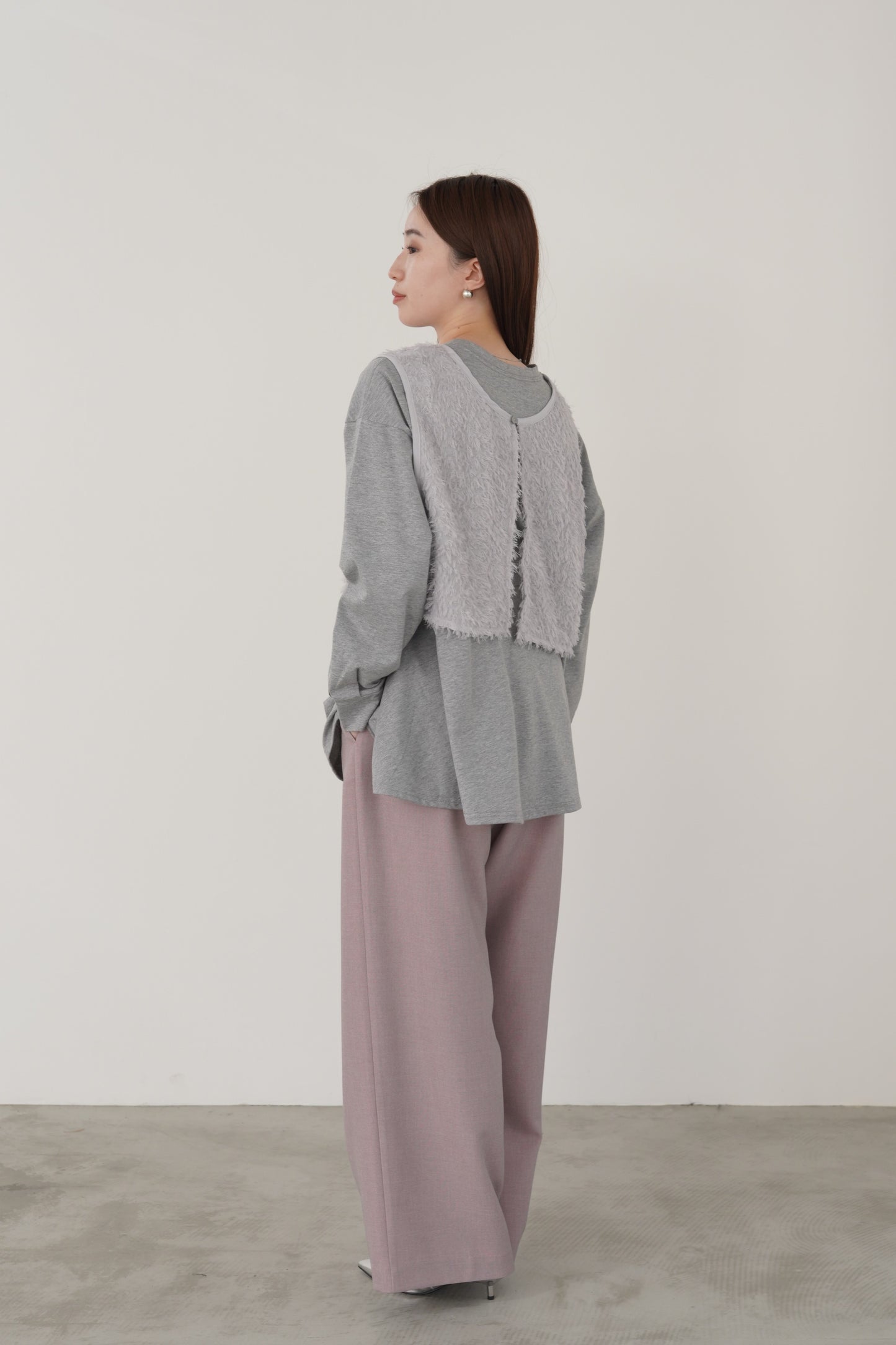 タックツイードストレートパンツ　23082