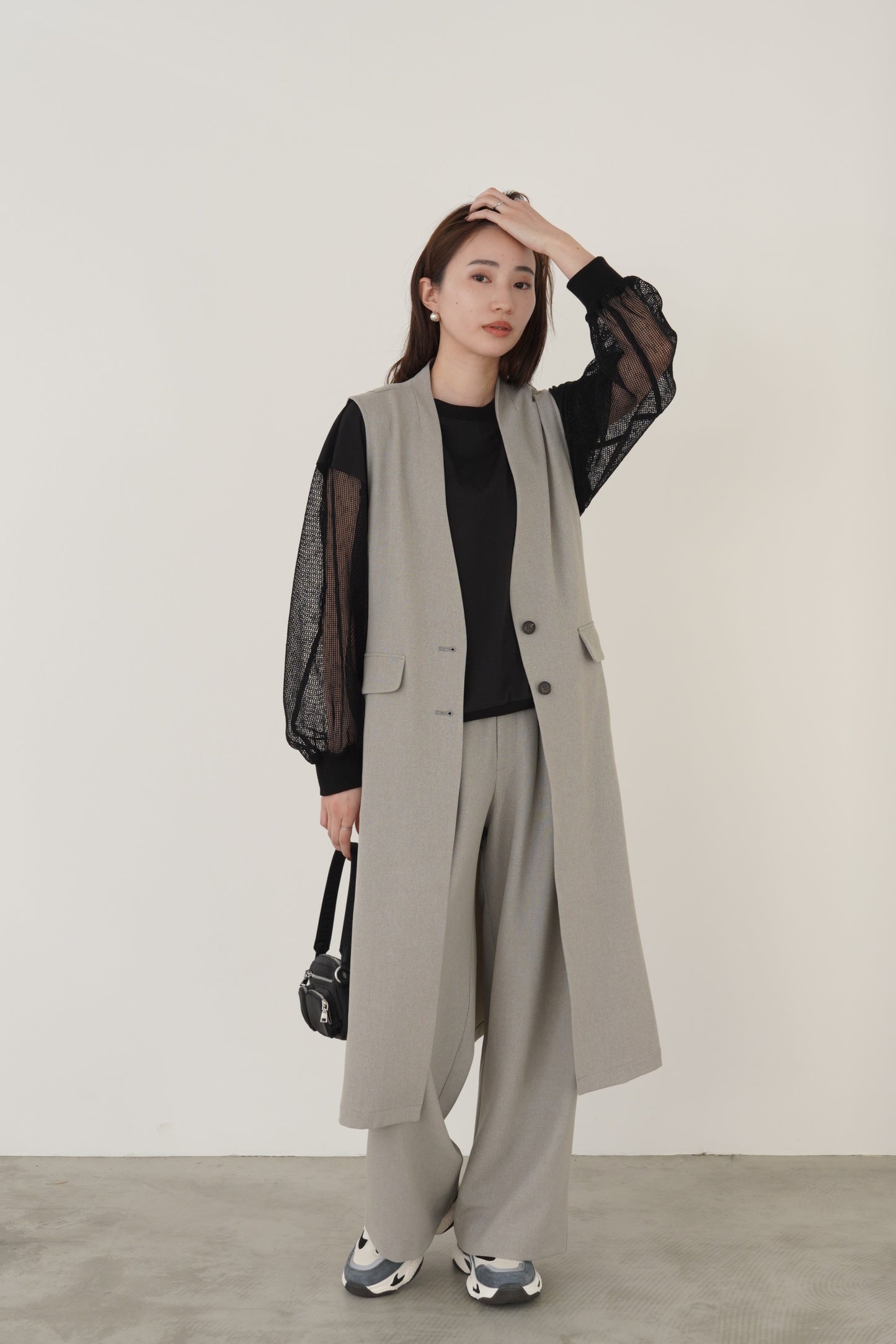 タックツイードストレートパンツ　23082