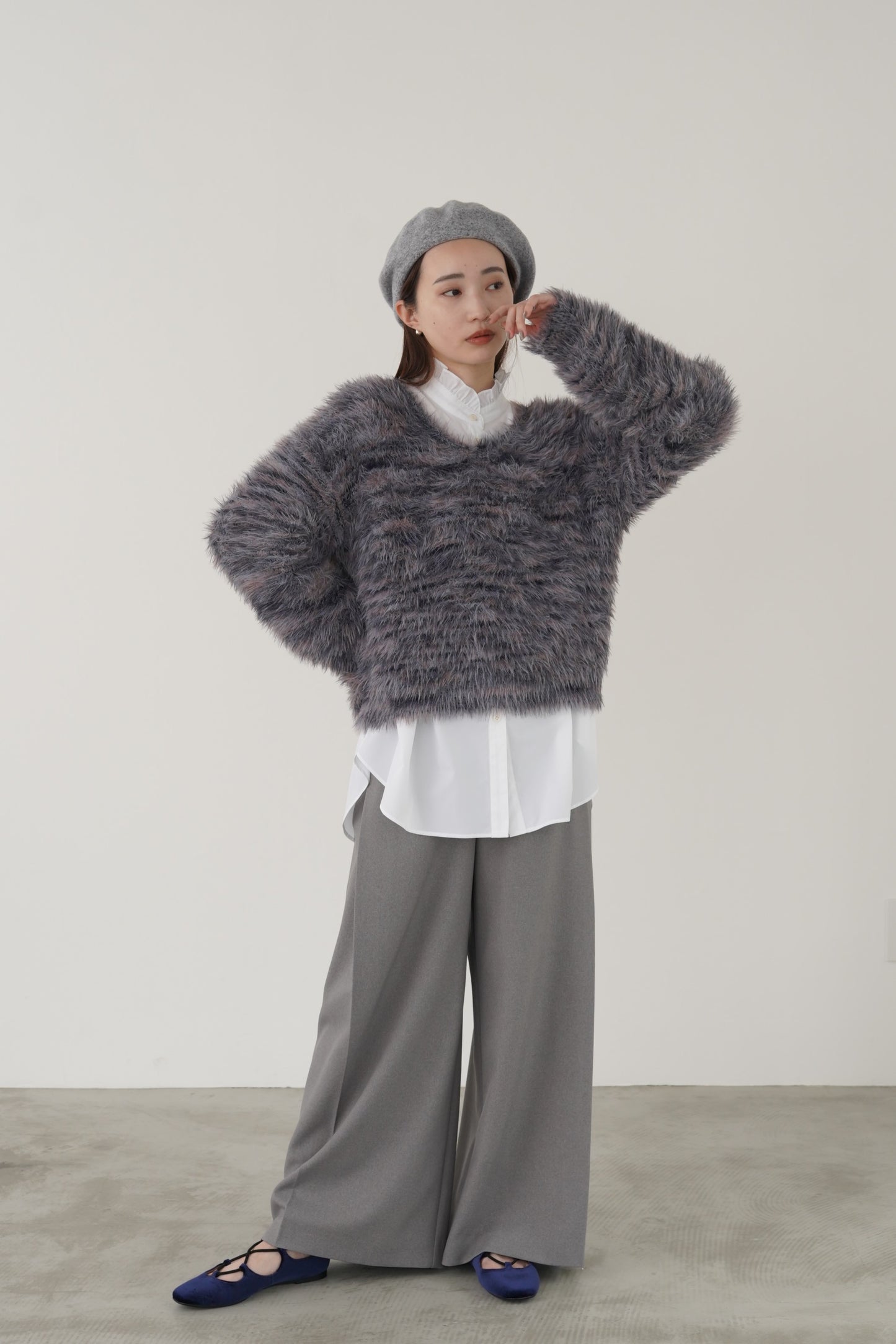 ミックスシャギーニットプルオーバー　35434