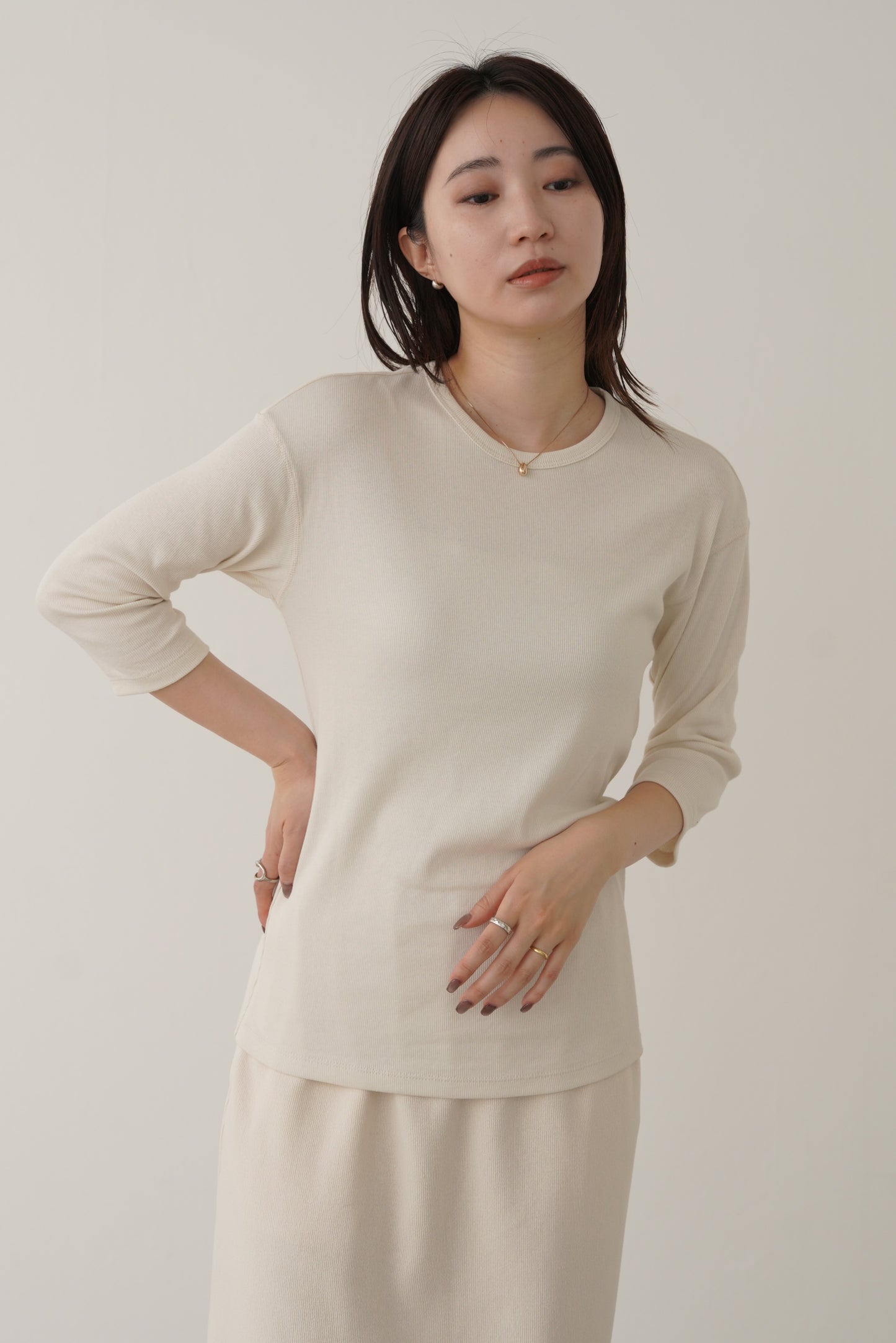 コットンリブTシャツ　35654