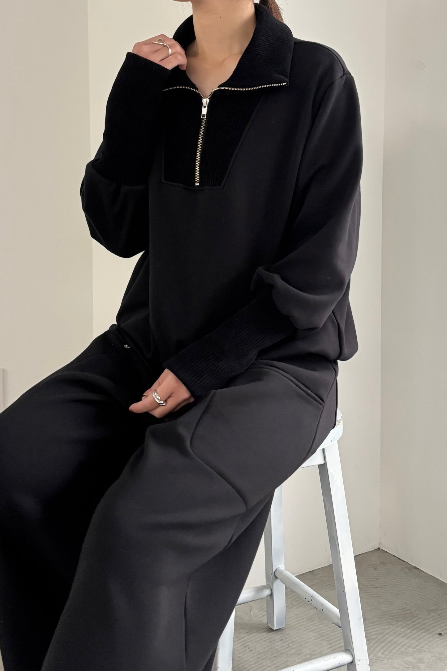 ボンバーヒートハーフジッププルオーバー　F3297