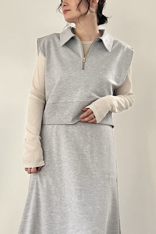 ミニ裏毛ハーフジップベスト　M30007