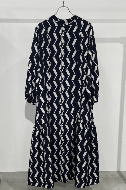 ギャザーフレアシャツワンピース　15731