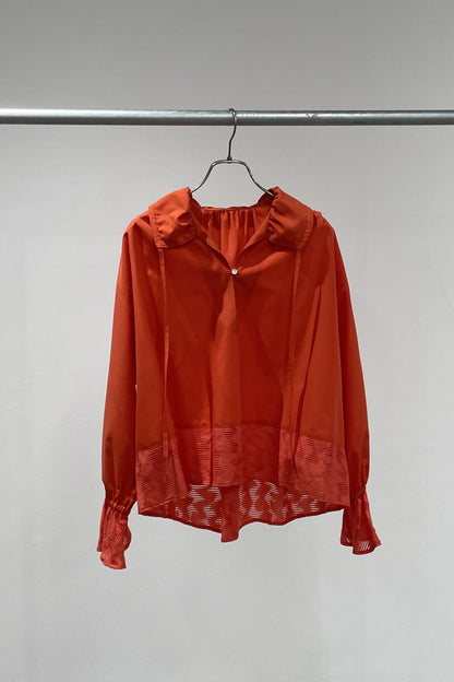 スキッパージャガードブラウス　15732