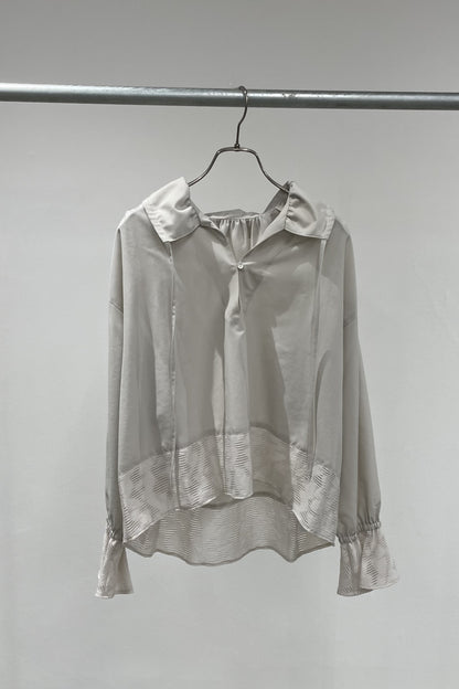 スキッパージャガードブラウス　15732