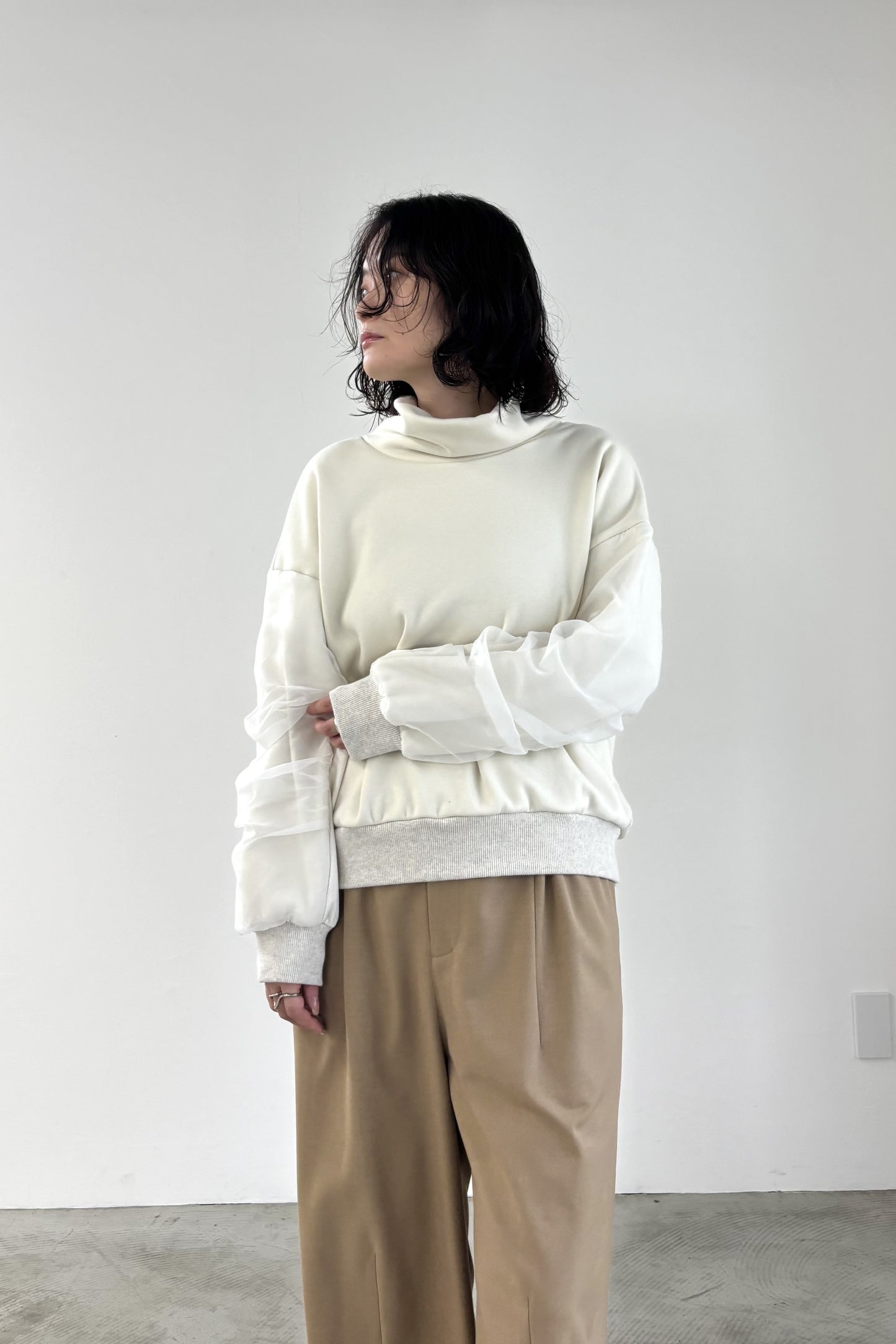 裏起毛オーガンジーアームP/O　35574