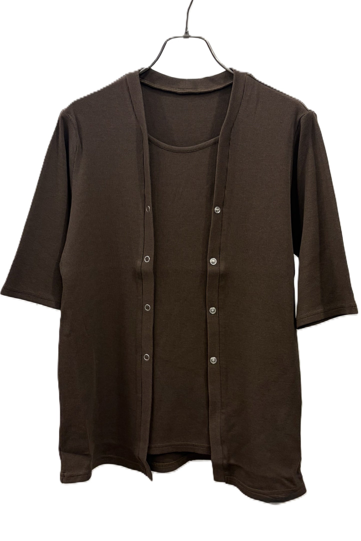 レイヤード風テレコTシャツ　F3309