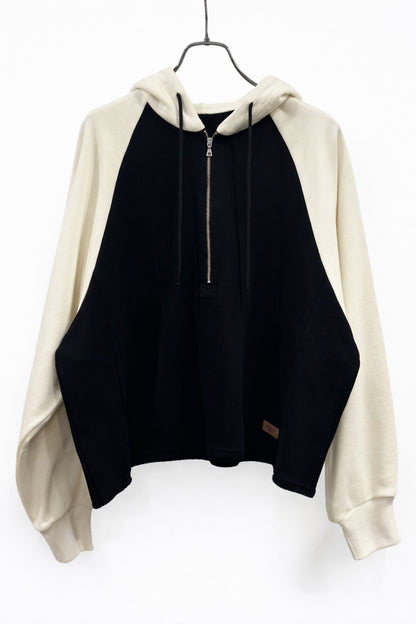 バイカラーハーフジップフーディー　F3300