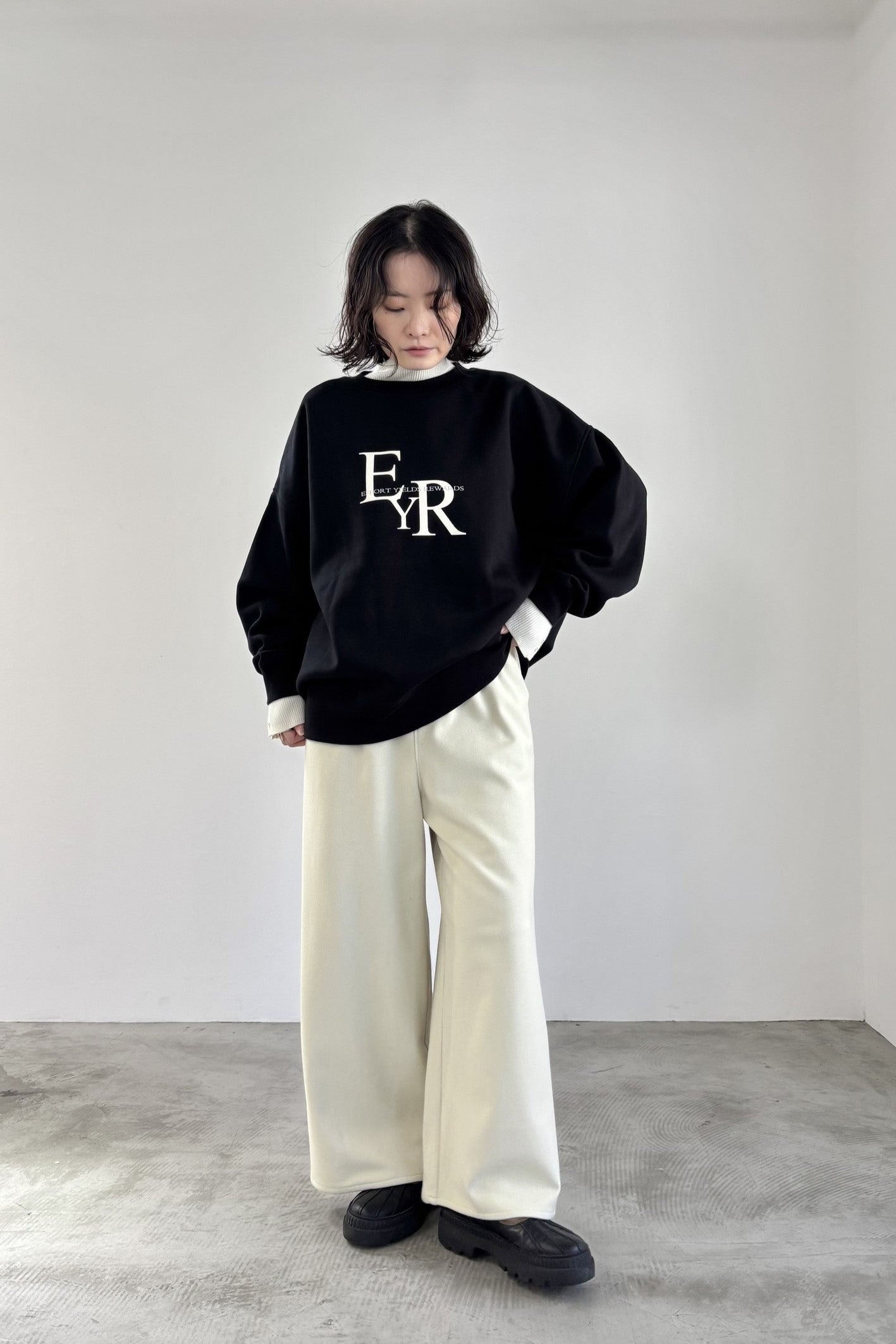 ドットボタンスリーブニット　35552