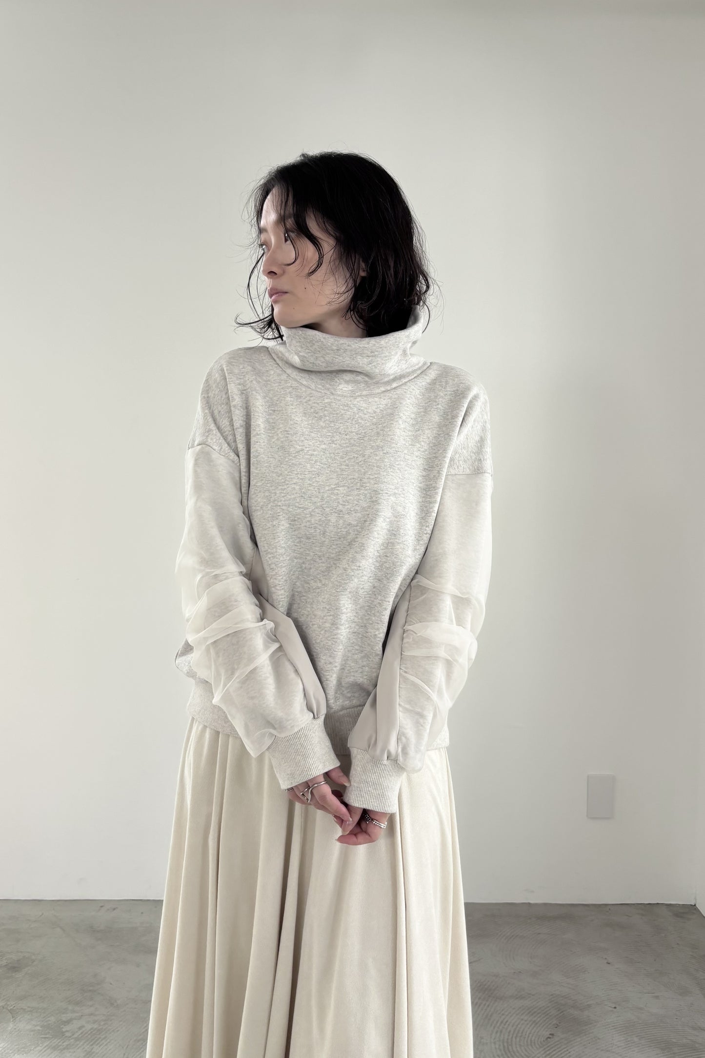 裏起毛オーガンジーアームP/O　35574