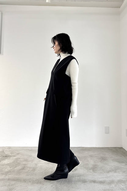 ウール調ジャージVネックジャンスカ　15941