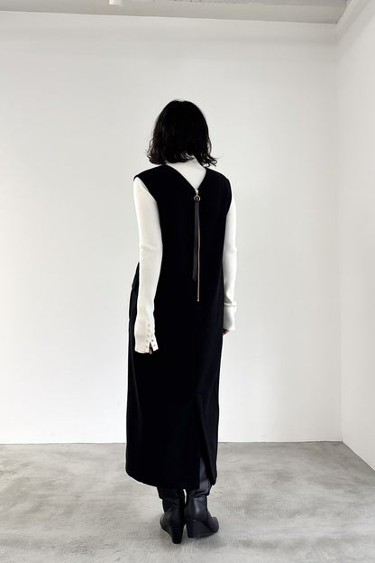 ウール調ジャージVネックジャンスカ　15941