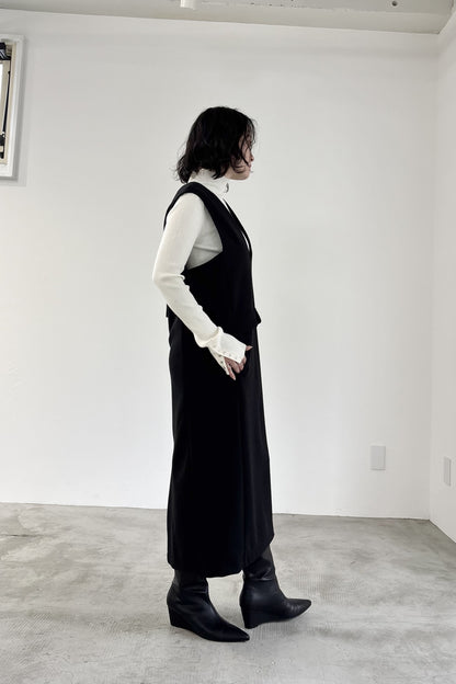 ウール調ジャージVネックジャンスカ　15941