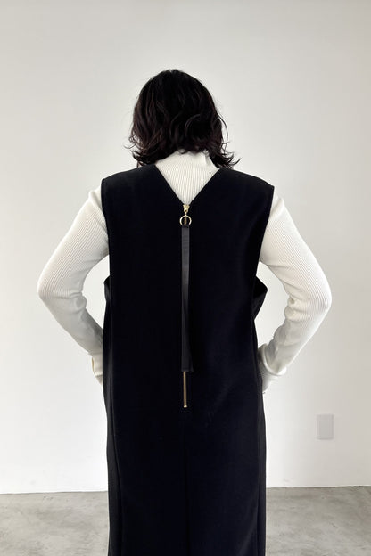 ウール調ジャージVネックジャンスカ　15941