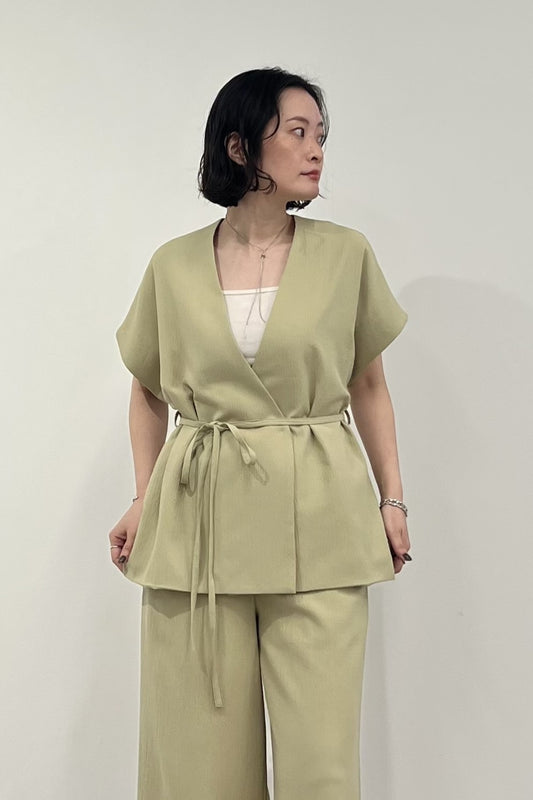 T/R麻調ノーカラージレ　M10010