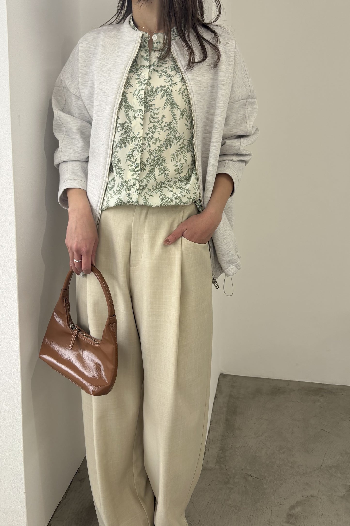 コクーンノーカラーブルゾン　35592