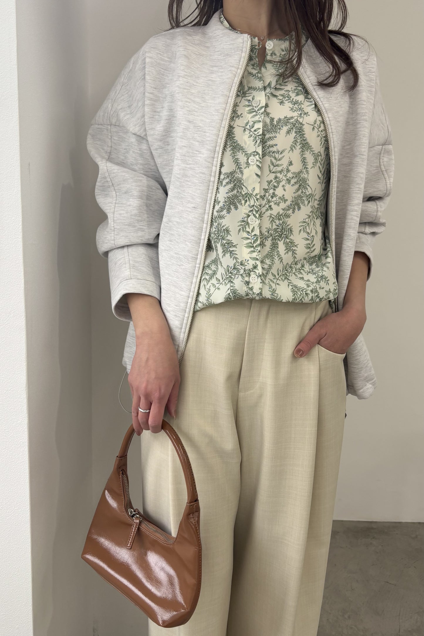 コクーンノーカラーブルゾン　35592