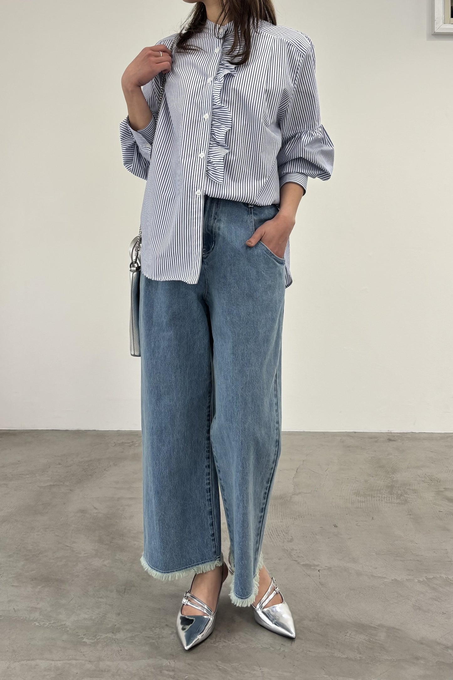 バンドカラーフリルBL　15945