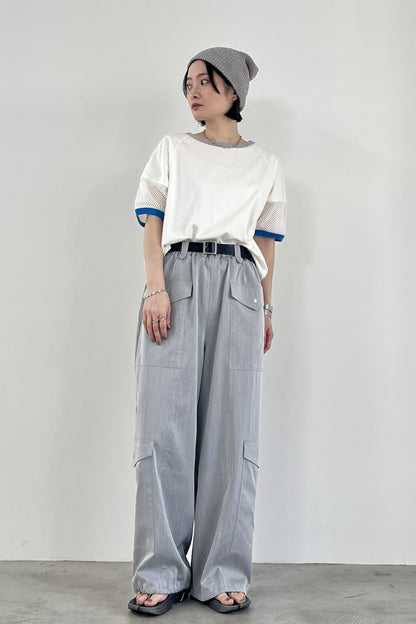 メッシュスリーブリンガーTシャツ　F3282
