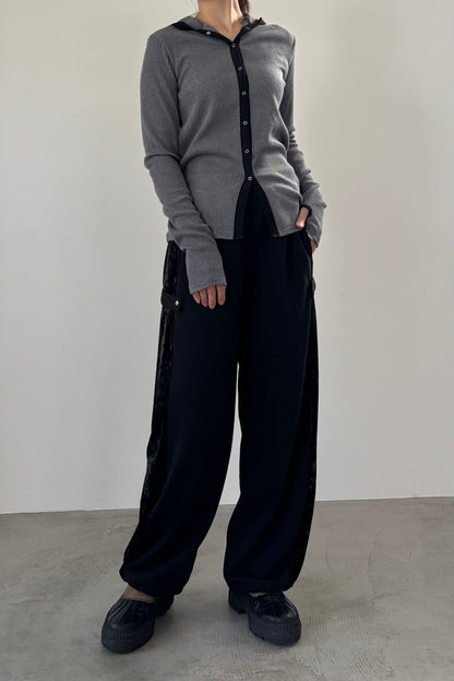 サイドベロアスウェットパンツ　F2158