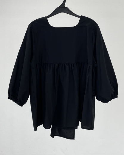 スクエアネックリボンブラウス　15766