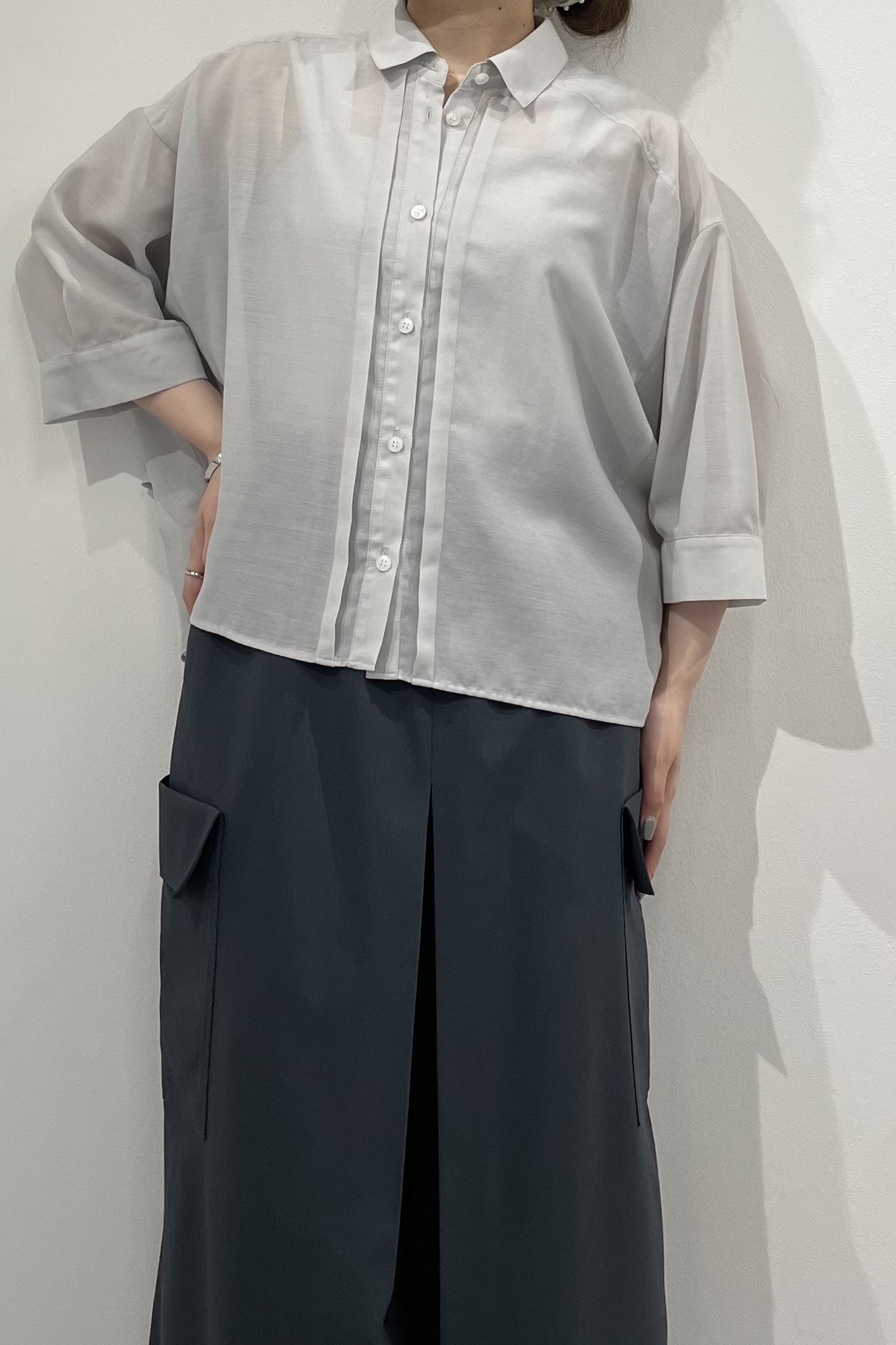 ショート丈ティアードシャツ　15749