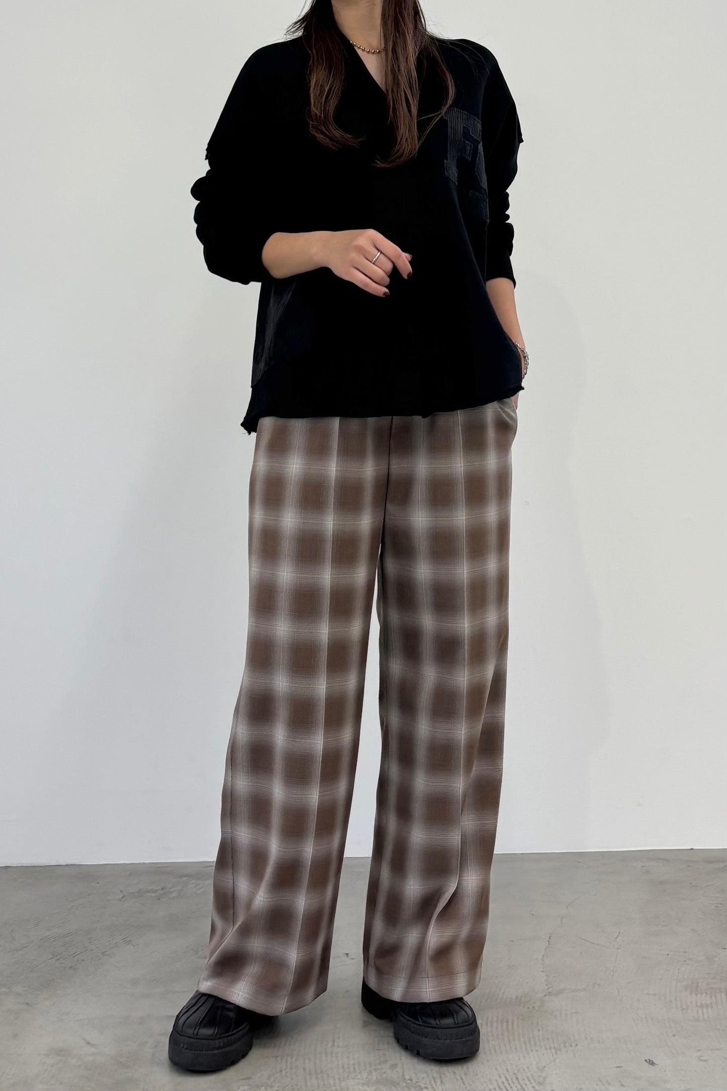 Vネック裏毛プルオーバー　F3296