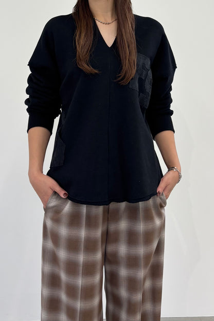 Vネック裏毛プルオーバー　F3296