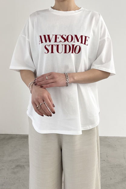 シルケットフロッキープリントTEE　35620