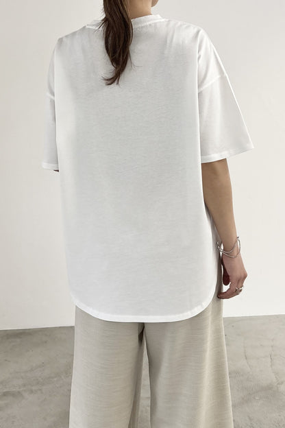 シルケットフロッキープリントTEE　35620
