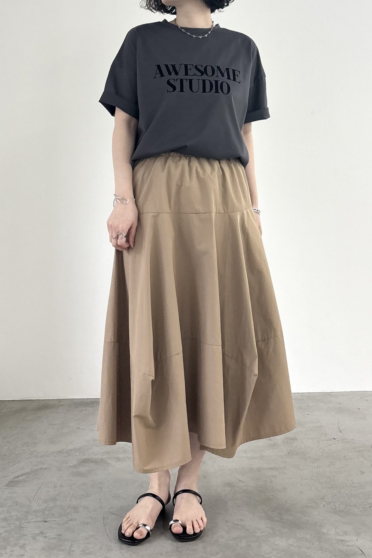 シルケットフロッキープリントTEE　35620