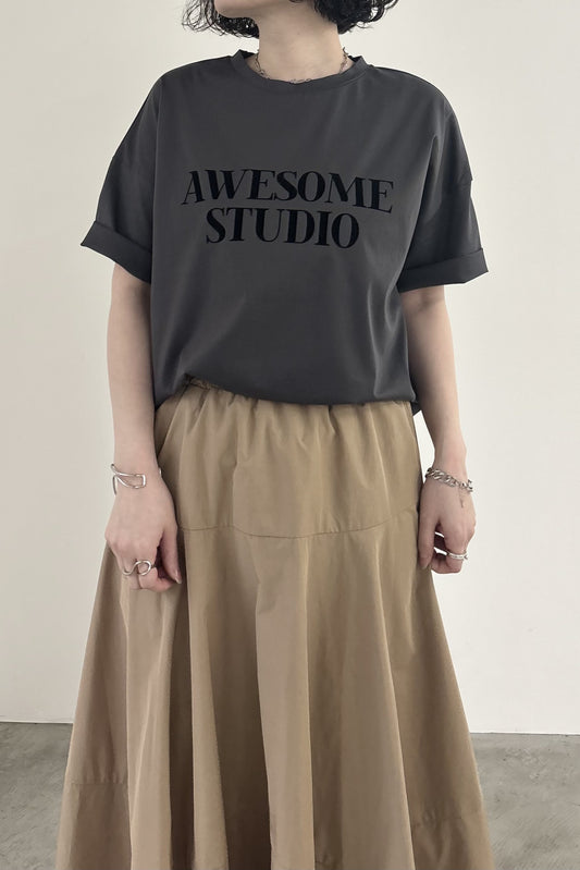 シルケットフロッキープリントTEE　35620