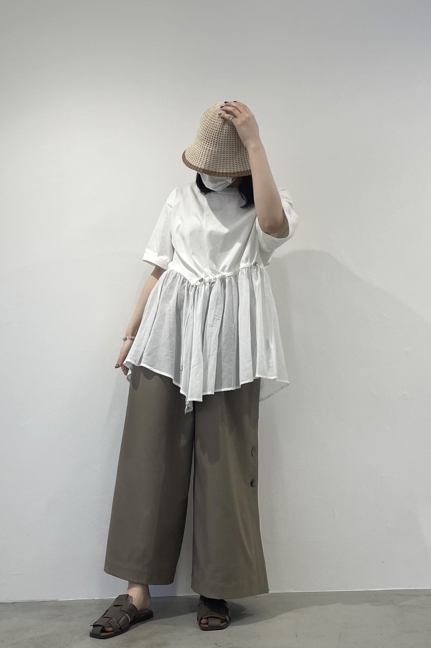 ドローコード付アシメカットソー 35385