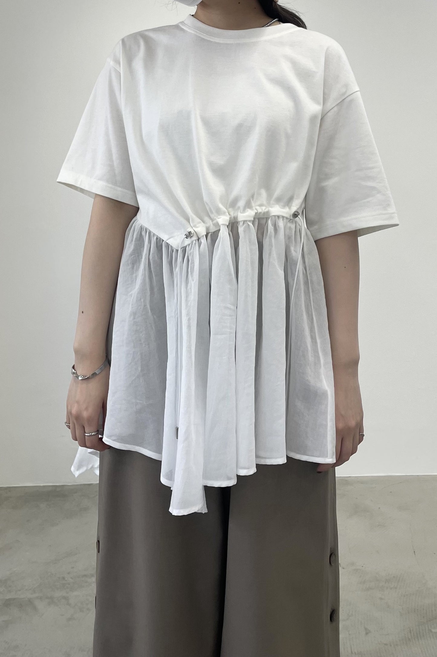 ドローコード付アシメカットソー 35385