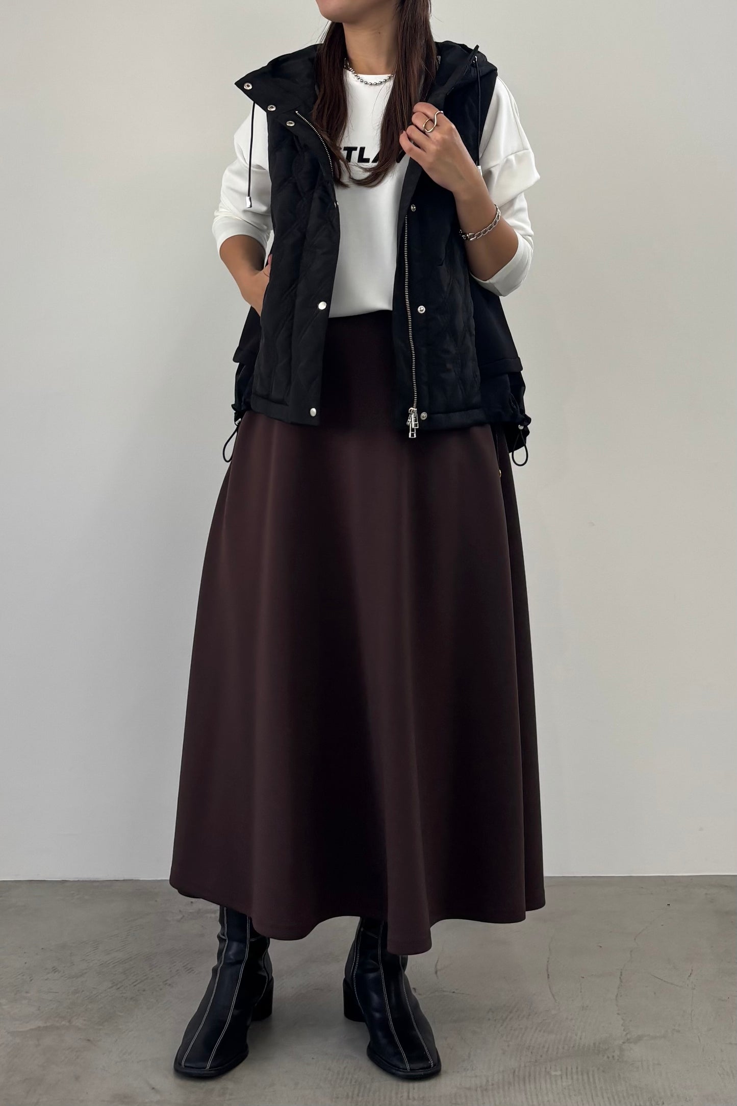 キルティングフードベスト　15929