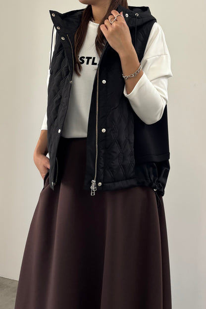 キルティングフードベスト　15929