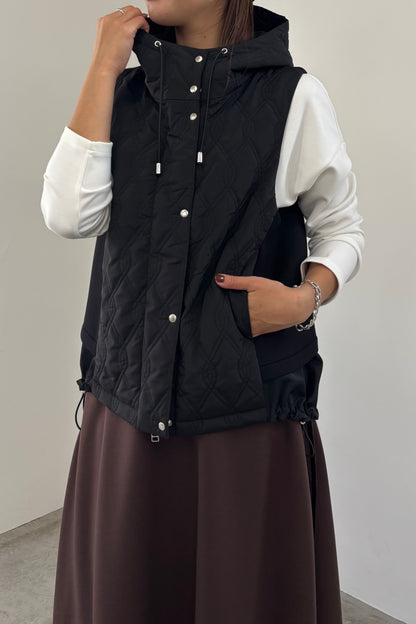 キルティングフードベスト　15929