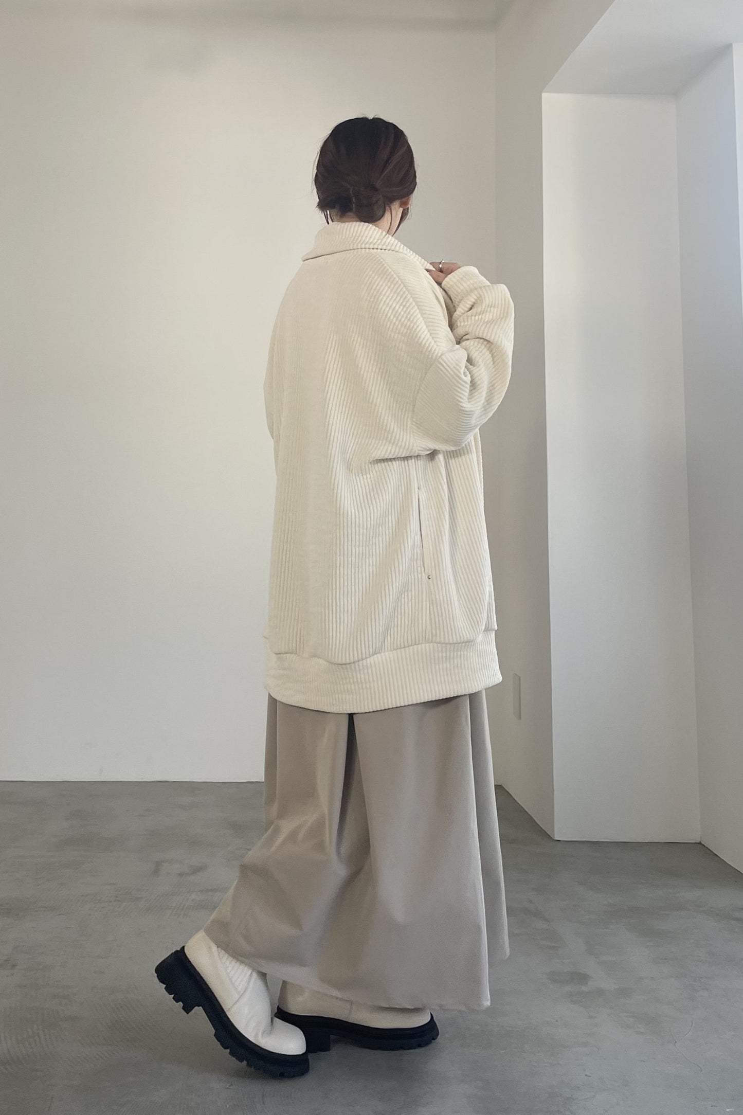 ニットコーデュロイカーディガン　35450