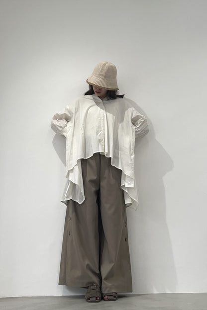 ノーカラードレープシャツ　15747