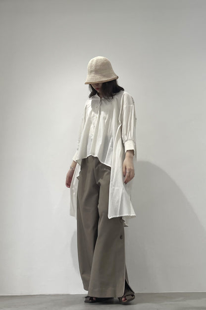 ノーカラードレープシャツ　15747