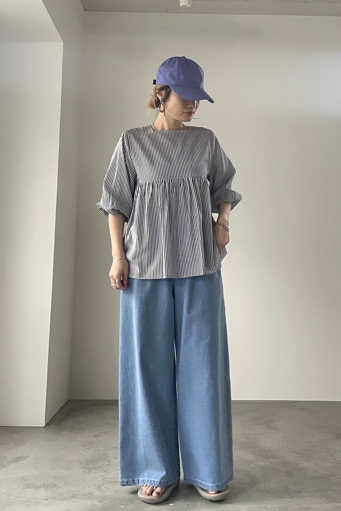 スクエアネックリボンブラウス　15766