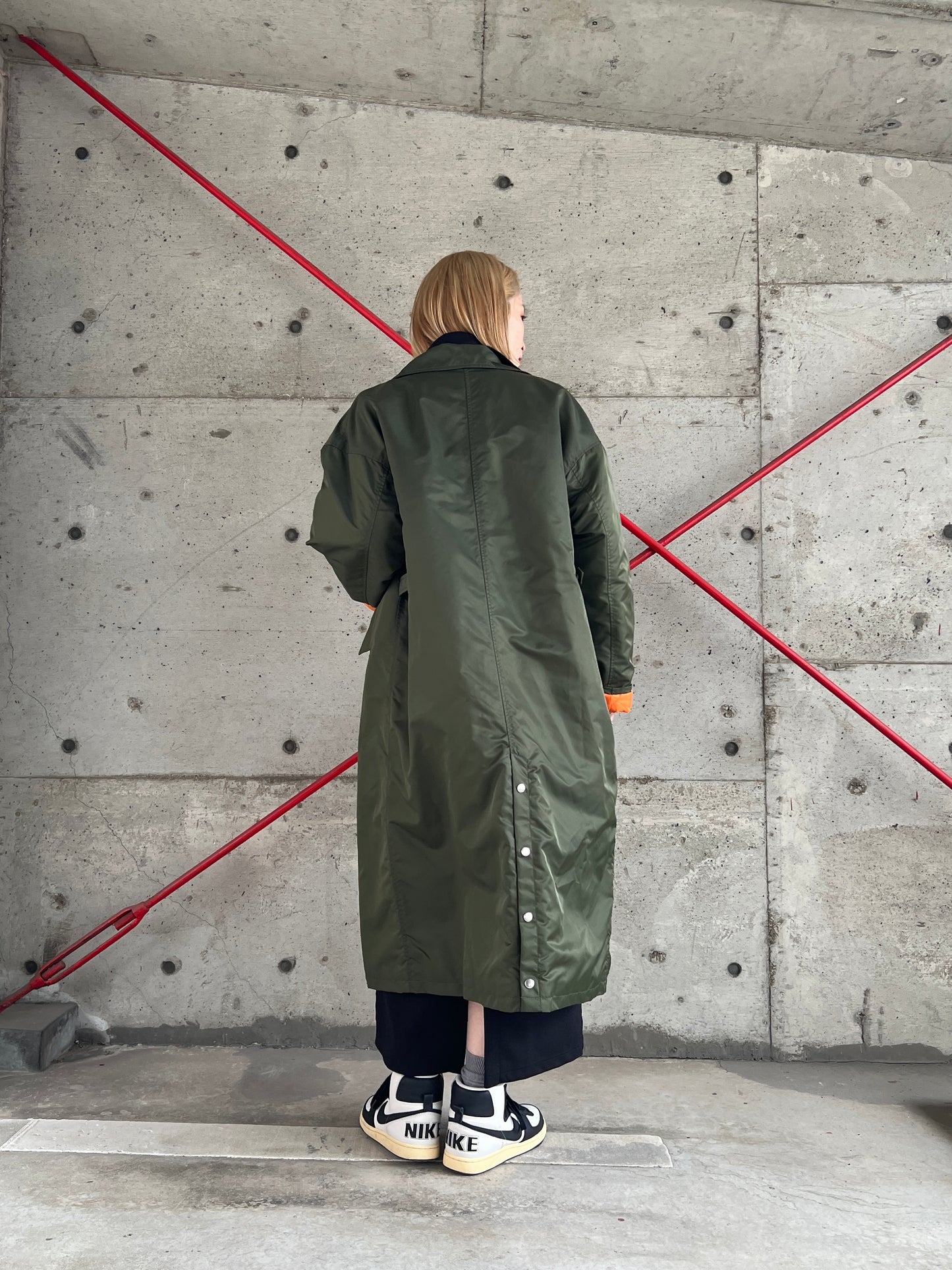 FOSI.　ナイロンツイルロングコート　F1158