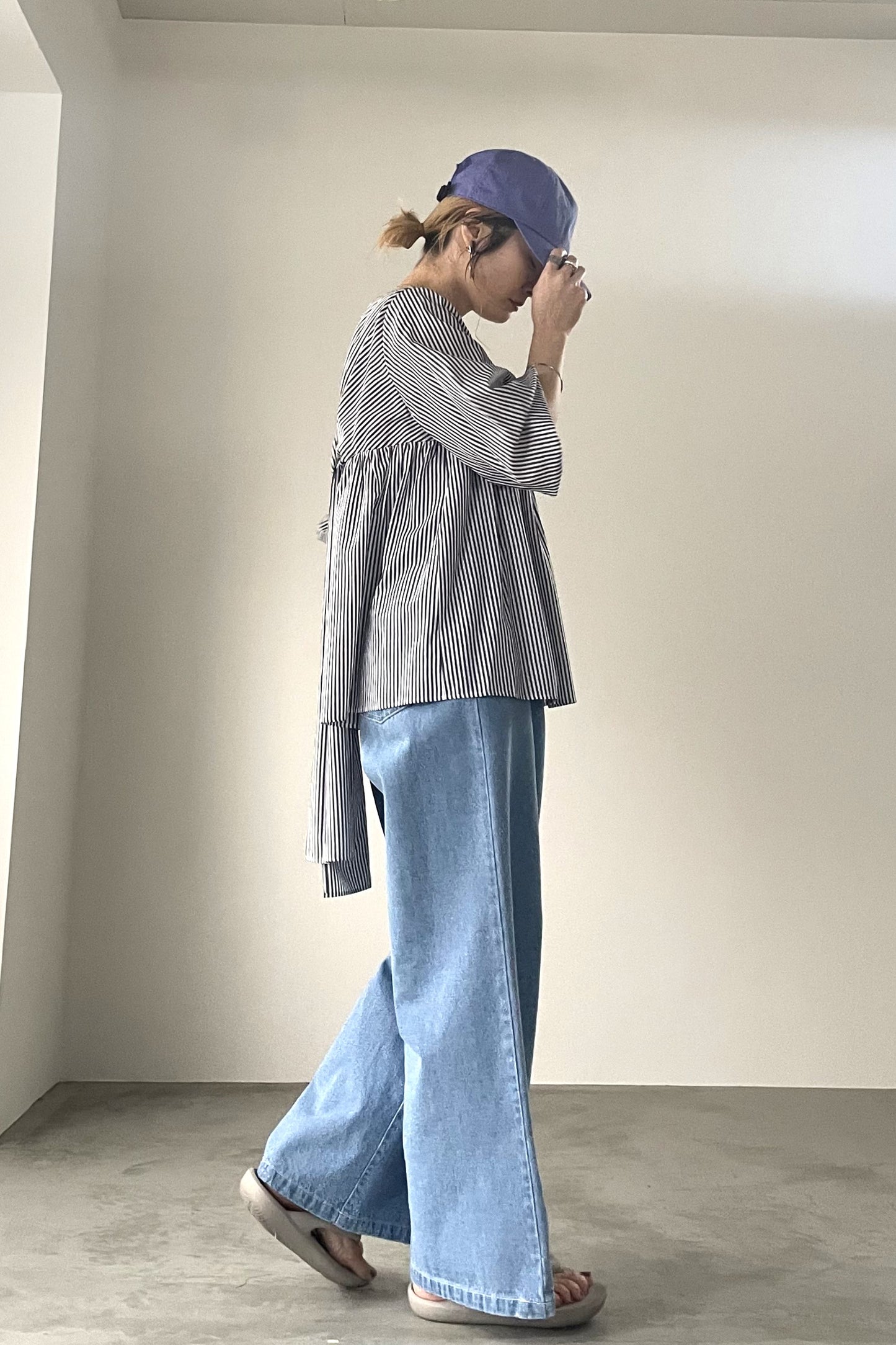 スクエアネックリボンブラウス　15766