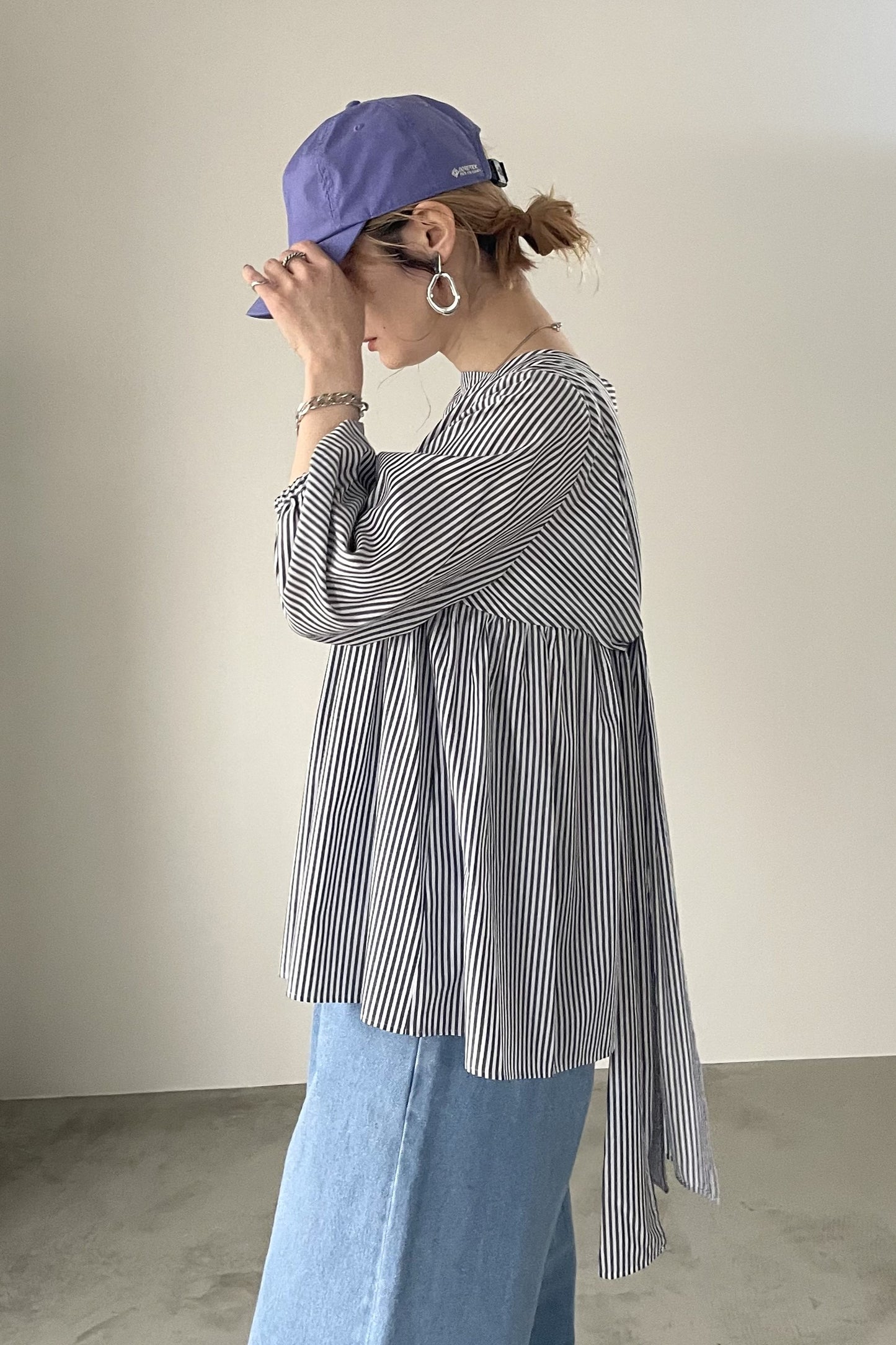 スクエアネックリボンブラウス　15766