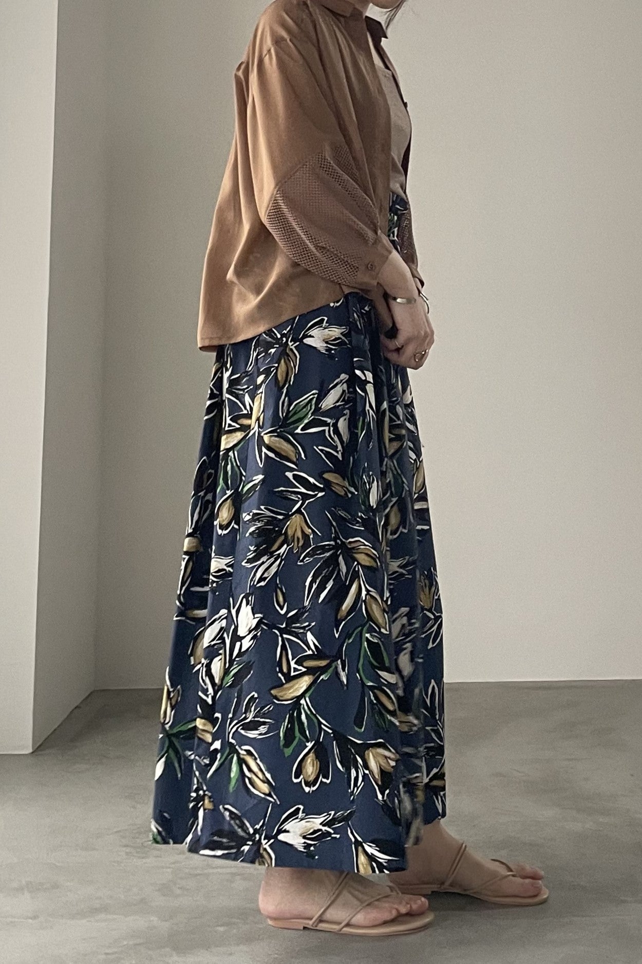 メッシュ切替クロップドシャツ　15769