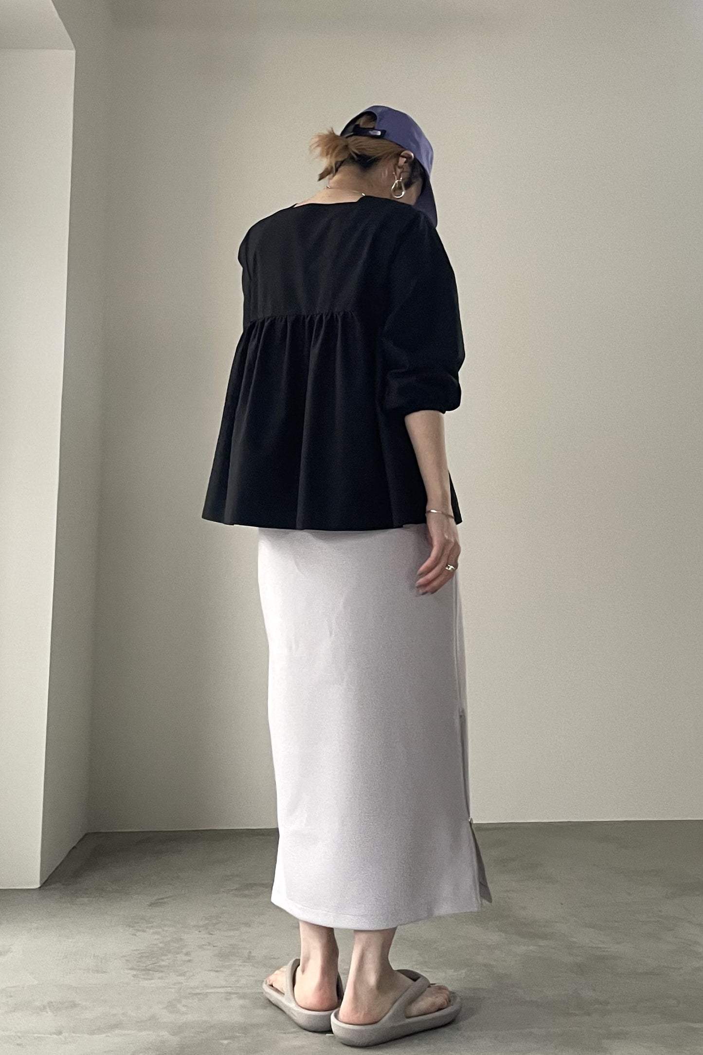 スクエアネックリボンブラウス　15766