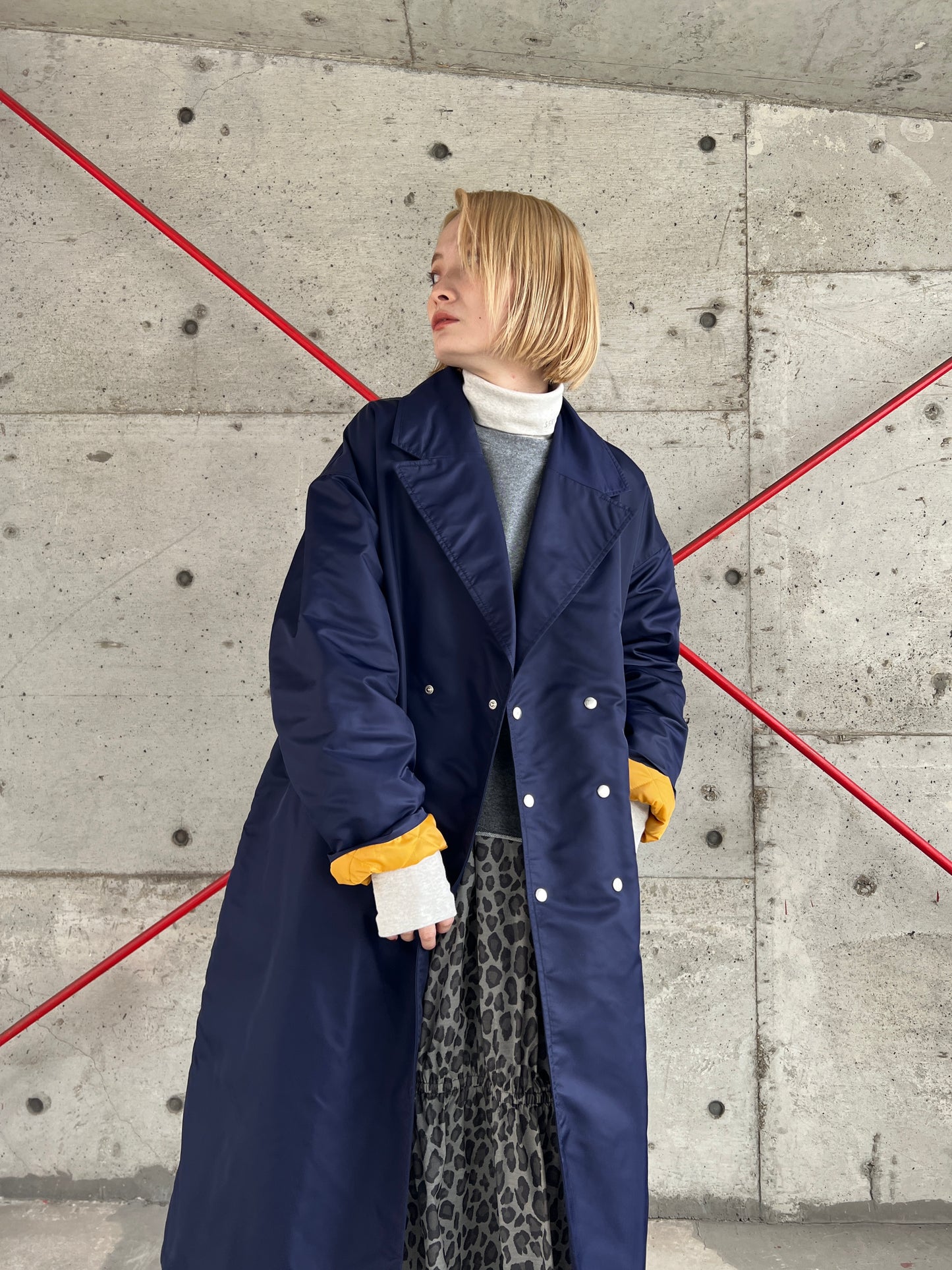 FOSI.　ナイロンツイルロングコート　F1158